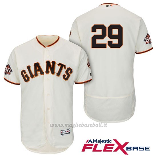 Maglia Baseball Uomo San Francisco Giants Jeff Samardzija Ivory 1ª60th Season Flex Base